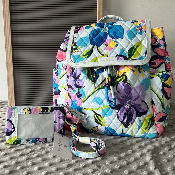 Vera Bradley fashion backpack and zip ID & lanyard Marian Floral set main image 4
